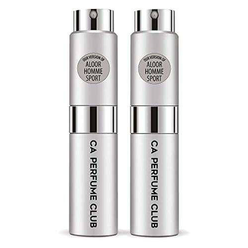 CA Perfume Impression of Aloor Homme Sport For Men Eau de Parfum Spray Refillable Bottle 0.27 Fl Oz-X2