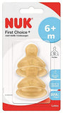 NUK First Choice+ Latex Replacement Teats | 6-18 Months with Large Feed Hole | 2 Count