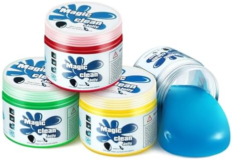 DNA MOTORING TOOLS-00150 (4 Pack) Car Cleaning Jelly Auto Detailing Tool Universal Clean Gel Auto Vent Air Interior Home & Office Electronics Keyboard Cleaner (4 Units),Blue+Red+Green+Yellow