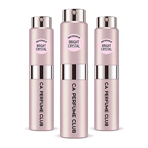 CA Perfume Impression of Bright Crystal For Women Replica Version Fragrance Dupes Concentrated Long Lasting Eau de Parfum Spray Refillable Atomizer Bottle 0.27 Fl Oz-X3