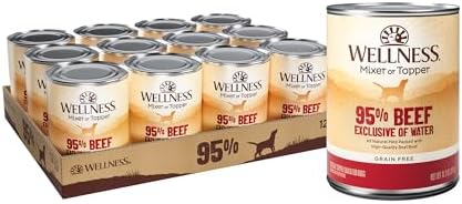 Wellness Natural Pet Food 95% Beef Natural Wet Grain Free Canned Dog Food, 13.2-Ounce Can (Pack of 12)