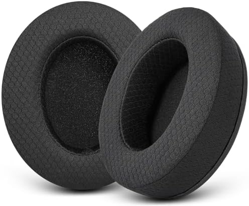 Upgraded Replacement Earpads Cushions for HyperX Cloud/Alpha, Audio Technica M50X/M40X, Turtle Beach Stealth 400/600 & More - Ear Pads with Breathable Mesh Fabric/Added Thickness/Memory Foam
