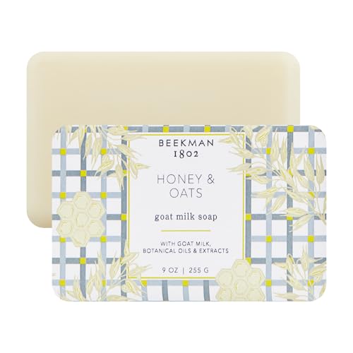 Beekman 1802 Goat Milk Soap Bar with Botanical Oils & Shea Butter - 9 oz - Gently Moisturizes, Exfoliates, and Nourishes for Soft, Healthy Skin - Cruelty-Free - Packaging May Vary