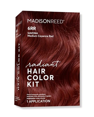 Madison Reed Radiant Hair Color Kit, Medium Cayenne Red, Ammonia-Free, 6RR Savona Scarlet, Permanent Hair Dye, Pack of 1