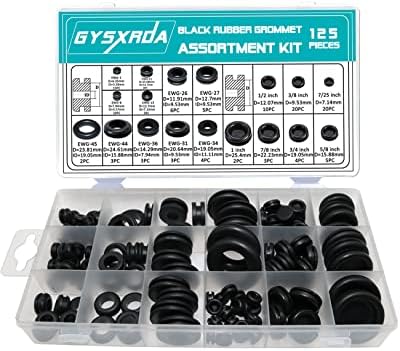 Rubber Grommet 125 PC - 18 Sizes Firewall Rubber Hole Plugs Rubber Grommets for Wiring, Automotive Firewall Grommet, Home Improvement Cord Pipe Wire Organization
