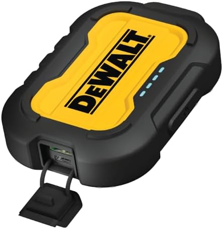 DEWALT Portable Charger, Power Bank, 10,000 mAh Battery Pack with USB-C Port for iPhone 16/16 Plus/16 Pro/16 Pro Max, iPhone 15 Series, iPhone 14/13, Samsung Galaxy