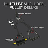 Lifeline Multi-Use Shoulder Pulley, Black, Deluxe, With Metal Bracket Door Attachment