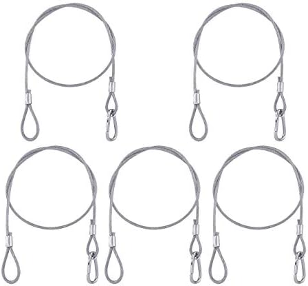 5 Pack Stage Light Safety Cable Stainless Steel Security Wire for Lighting, Luggage, Garage Goor, Camera