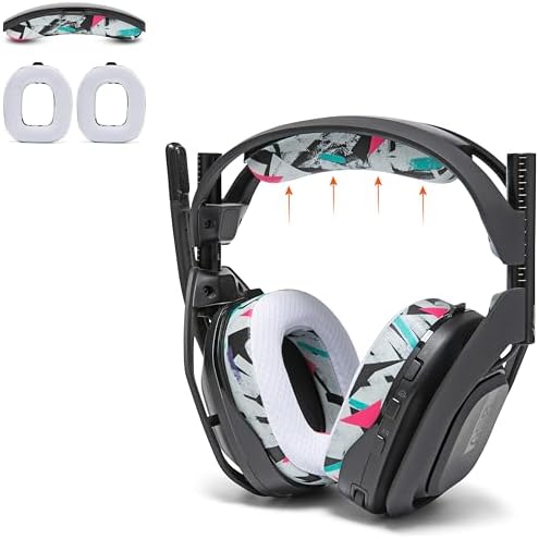 WC A50 Mod Kit - Heabdand & Cooling Gel Earpads Bundle for Astro A50 Made by Wicked Cushions, Compatible with A50 Gen 4, Gen 5 & A50X | 90's White