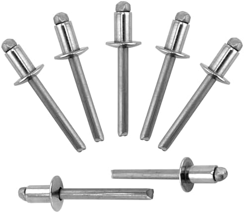 50 Pcs 1/4" x 3/8" Stainless Steel Blind Pro Rivets,6.4 x 10mm Pop Rivets,Stainless Steel Grip and Stainless Steel Mandrel