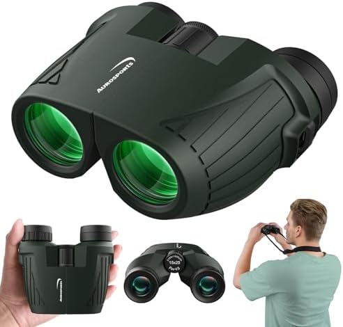 Aurosports 15x25 Compact Binoculars for Adult Kids High Power Binocu
