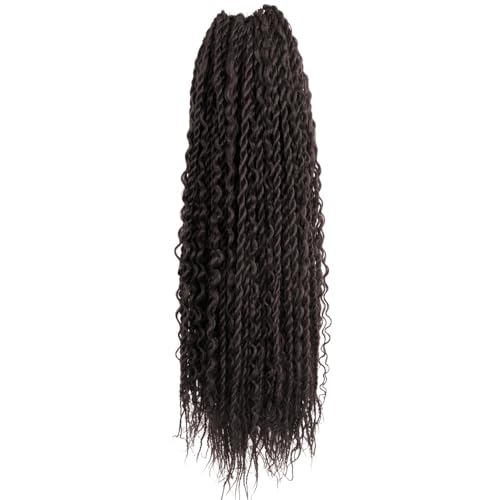 NISEYO Boho Senegalese Twist Crochet Hair 24 Inch, 8 Packs Pre-looped Curly Ends, Brown Pretwisted Goddess Island Passion Twist Crochet Braids (120 Strands,4#)