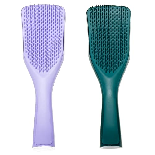 WYNK Hair Brush Detangler for Adults & Kids，Detangling Comb Hair Styling Tools & Appliances for Natural/Wavy/Curly/Coily/Wet/Dry/Oil/Thick/Straight/Long Hair (2 Pack Dark Green&Violet)
