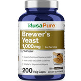 NusaPure Brewers Yeast 1000mg 200 Vegetarian Caps (Non-GMO, Gluten-Free)