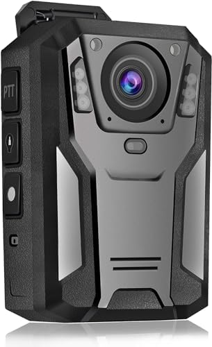 JWKG P100 2K Police Body Camera 128GB Body Cam 12 Hours Continuous Recording USB-C Infrared Night Vision Waterproof Shockproof Lightweight Data-encrypt for Law Enforcement Record
