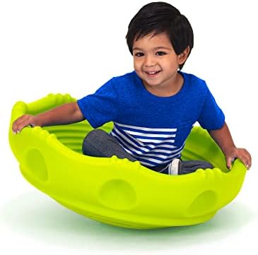 Simplay3 Two Sided Rock Around Wobble Disk and Climbing Dome for Toddlers and Kids - Rocking and Climbing - Indoor/Outdoor - Green, Made in USA