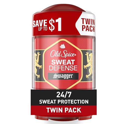Old Spice Antiperspirant and Deodorant for Men, 24/7 Sweat and Odor Protection, Soft Solid, Swagger with Cedarwood Scent, 2.6 oz (Pack of 2)