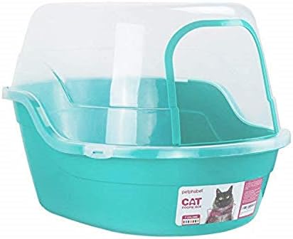 Petphabet Jumbo Hooded Cat Litter Box, Extra Large, Teal