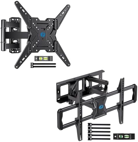 Pipishell Full Motion TV Wall Mount for Most 26-60 inch TVs & Full-Motion TV Wall Mount for Most 37–75 Inch TVs up to 100 lbs