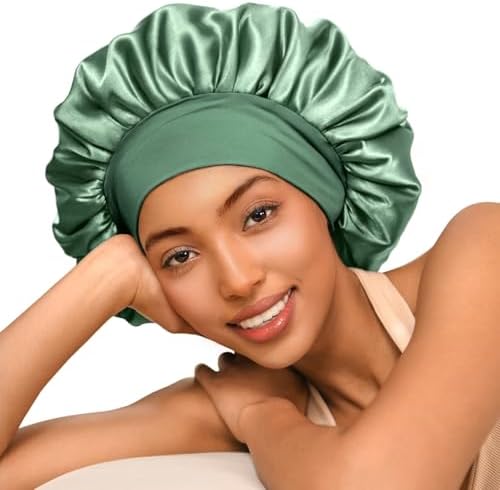 YANIBEST Satin Bonnet for Sleeping Women Double Layer Hair Silk Bonnets for Sleeping with Elastic Band