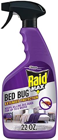 Raid Max Bed Bug Extended Protection, Kills Bed Bugs for 8 weeks on Laminated Woods and Surfaces, 22 Oz