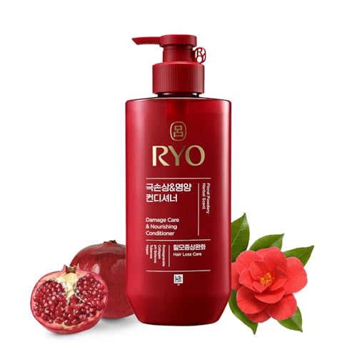 Ryo Damage Care & Nourishing Conditioner with Korean Ginseng & Caffeine - Repair and Moisturizing, Anti Loss Care, Strengthening hair roots, 16.2 Fl Oz.