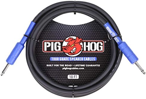 Pig Hog PHSC10 High Performance 14 Gauge 9.2mm 1/4" Speaker Cable, 10 Feet