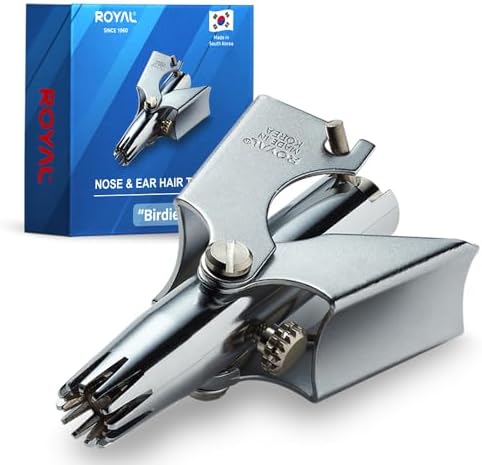 ROYAL [Made in Korea] Nose Hair Trimmer for Men Birdie, Manual, Battery-Free, Waterproof, Painless with Twelve Dual-Edged Blades, Patented Mechanism ET-4