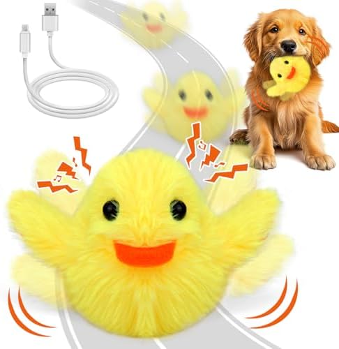 Mity rain Dog Toys Duck, Interactive Dog Toys for Small Dogs, Touch Activated Moving Dog Toys to Keep Them Busy, Squeaky Dog Toys for Small/Medium/Puppy Enrichment