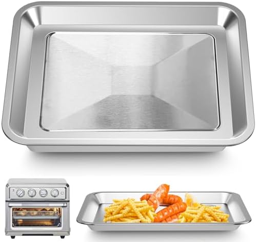 GWY Toaster Oven Tray Replacement for Cuisinart TOA-29 TOA-28 AFR-25 Toaster Air Fryer Convection Oven, Steel Pan Air Fryer Tray Replacement Air Fryer Toaster Oven Accessories