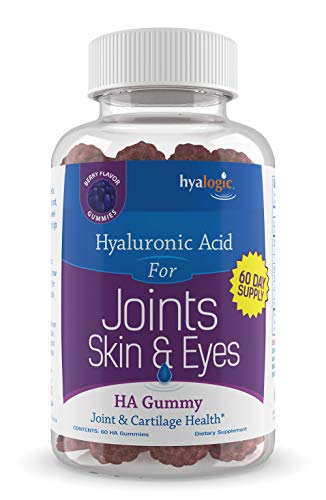Hyalogic Chewy HA Gummies Mixed Berry Flavor Hyaluronic Acid Gummies – Gluten-Free Gummy Vitamins for Adults - HA Supplement for Joints, Skin & Eyes –60 Count (120 mg)