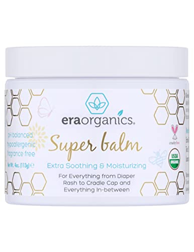 Era Organics Healing Ointment for Babies - USDA Certified Organic Natural Gentle Moisturizer for Sensitive Skin Prone To Baby Eczema, Cradle Cap (Infant Seborrheic Dermatitis), Rashes & Hives (4 oz.)