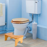 Squat Toilet Stool for Adults,Bamboo Poop Stool for Bathroom Sturdy and fits Easily,Waterproof and Non Slip Squat Stool Adult Bamboo Toilet Stool, 450 lbs Capability(7" Natural Color)