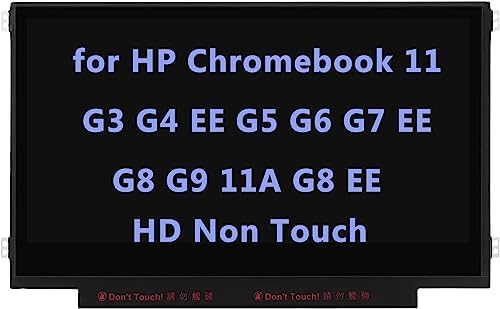 LCD Screen Replacement for HP Chromebook 11 G3 G4 EE G5 G6 G7 G9 11A G8 EE, ProBook G2, Stream Pro Series LCD LED Display Panel HD 30 Pin EDP (Non Touch)
