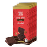 ChocZero Keto Bark, Dark Chocolate Hazelnut with Sea Salt, Sugar Free, Low Carb, No Sugar Alcohols, No Artificial Sweeteners, All Natural, Non-GMO, 3.2 Ounce (Pack of 4)