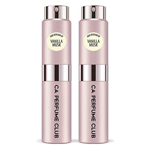 CA Perfume Impression of Emra Vanilla Musk For Women Fragrance Concentrated Long Lasting Eau de Parfum Spray Refillable Glass Atomizer Bottle 0.27 Fl Oz-X2
