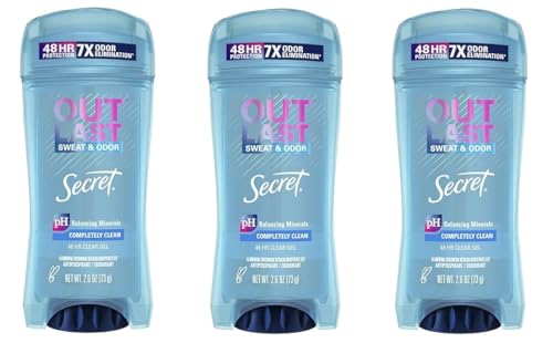 Secret Deodorant Outlast Clear Gel Completely Clean 2.6 Ounce (76ml) (3 Pack)
