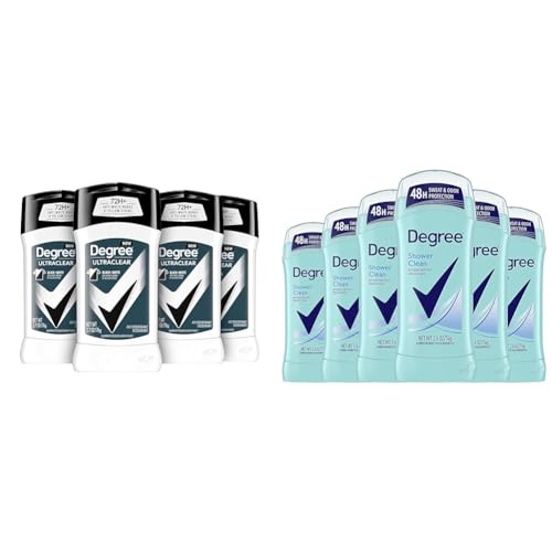Degree Men 72-Hour Antiperspirant Deodorant Pack of 4 and Degree Women 48-Hour Antiperspirant Deodorant Pack of 6