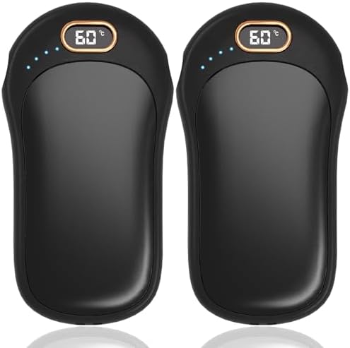 Hand Warmers Rechargeable, 2 Pack 10000mAH Magnetic Electric Handwarmers Reusable, USB 2 in 1 Portable Pocket Rechargeable Hand Warmer, Gifts for Women, Men, Outdoor Sports