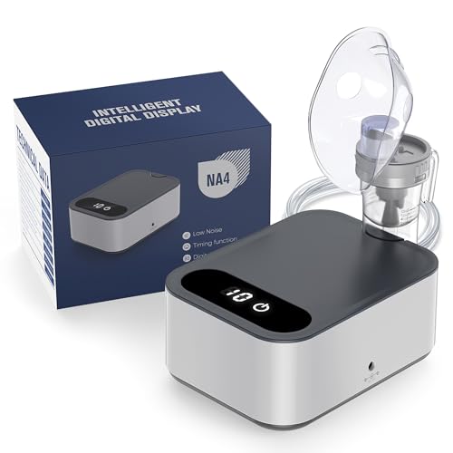 Smart Nebulizer for Adults and Kids-Digital Display Nebulizer with Mask, Desktop Asthma Compression Nebulizer for Breathing Treatment with Adjustable time, Used Both Home, as Well as on Work