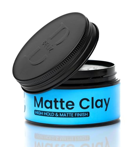 Matte Clay Pomade – Strong All Day Hold - No Shine - Easy to Wash Out - Water Based Styling for All Hair Types - 3.38Oz