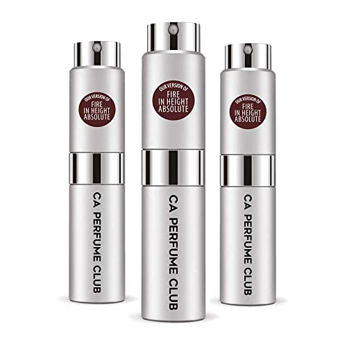 CA Perfume Impression of Christian D. Fire in Height Absolute For Men Replica Version Fragrance Dupes Concentrated Long Lasting Eau de Parfum Spray Refillable Atomizer Bottle 0.27 Fl Oz-X3