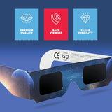 Medical king Solar Eclipse Glasses Approved 2024, (10 pack) CE and ISO Certified Safe Shades for Direct Sun Viewing Includes Bonus Eclipse Guide With Map