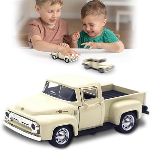 Little Beige Toy Trucks for Kids Ages 2 3 4 5 6 7 8 Year Old Boys Girls,1:32 Alloy Kids Car Toy Driveable,Car Door Can Open,Truck Toy for Toddlers Easter Christmas Birthday Gifts