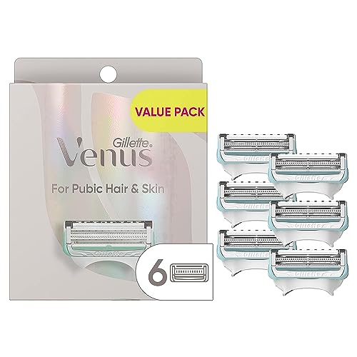 Gillette Venus Intimate Grooming Razors for Women, 6 Razor Blade Refills, Bikini Razors for Women