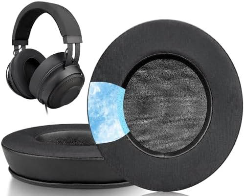 SOULWIT Cooling-Gel Ear Pads Cushions Replacement, for Razer Kraken 2019/Tournament Edition/Ultimate/Kitty, Earpads for Nari/Essential/Ultimate, Kraken X/V3 X Headset - Matte Black