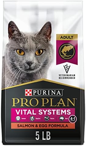 Purina Pro Plan Vital Systems Salmon and Egg Formula 4-in-1 Adult Dry Cat Food - 5 lb. Bag