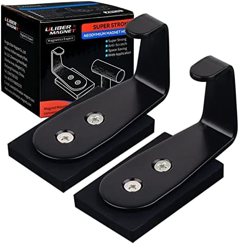 ULIBERMAGNET 2 Pack Strong Magnet Hooks Heavy Duty,Anti-Slip Rubber Coated Magnetic Hooks for Wreath,Coat,Bag,Umbrella,Towel,Christmas Halloween Wreath Decorations