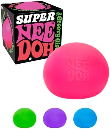 Schylling Brand Original Super Nee Doh Stress Ball Fidget Toy - Huge 4.5" in Diameter - Jumbo Squishy Squeezy Fun - Colors Assorted - Ages 3+