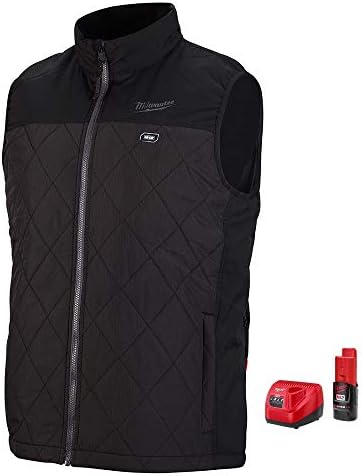 Milwaukee Vest KIT M12 12V Lithium-Ion Heated Front and Back Heat Zones Battery and Charger Included- (Large)